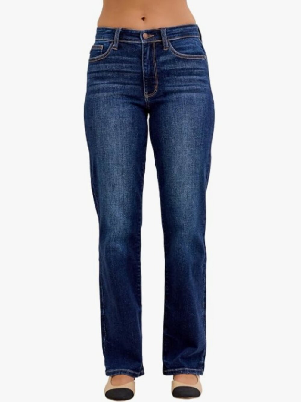 NWT Judy Blue Mid Rise Straight Leg Jeans Blue Denim Size 16